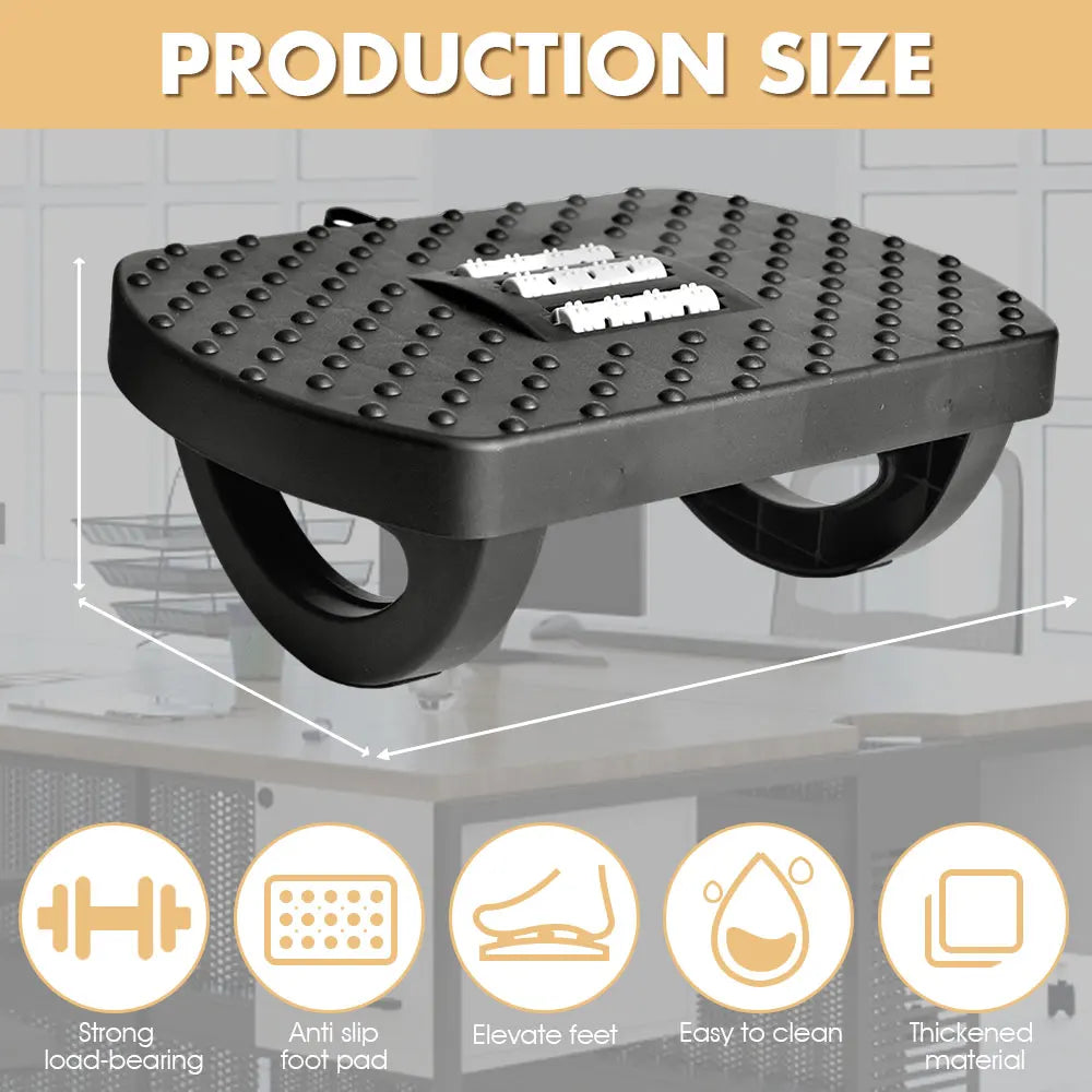 Ergonomic under Desk Footrest Massage Rollers Leg Rest Pain Relief Non-Slip Foot Stool Posture Correction as Christmas New Gift