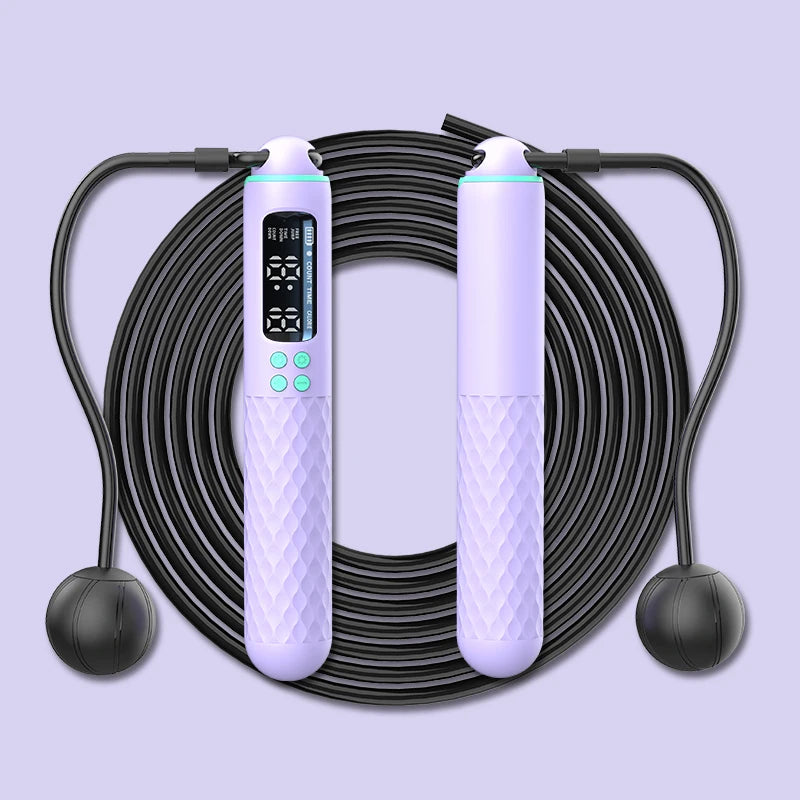 Wireless Digital Jump Rope USB Calorie Counter Adjustable Cordless Skipping Rope Fitness Exercise Trainer for Weight Loss