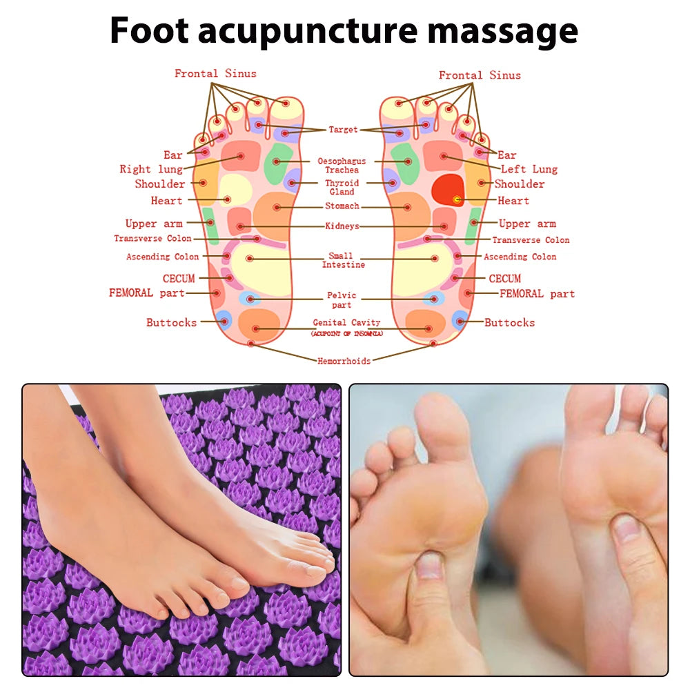 Acupressure Yoga Mat Kuznetsov'S Applicator Cushion Sensi Massage Body Needles with Spikes Pillow Foot Massager Fitness Pilates