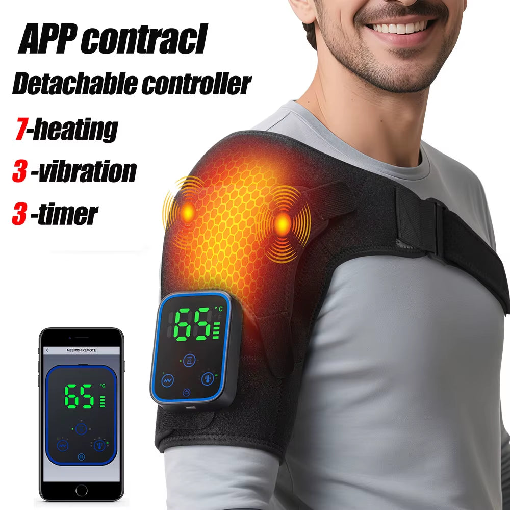 Electric Heating Shoulder Massage Heated Back Shoulder Brace Adjustable Heating Shoulder Massage Belt for Arm Muscle Relaxation