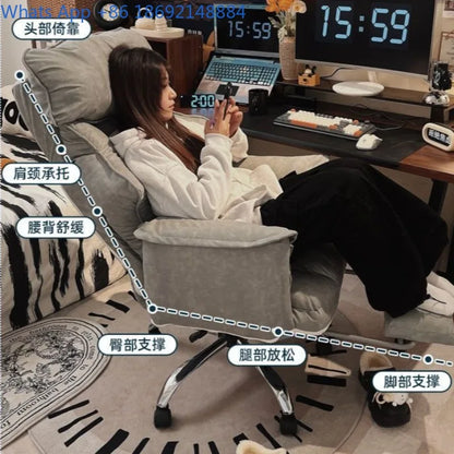Comfortable for Long Sitting, Computer Sofa, Bedroom Desk Chair, Office Chair, Can Sit and Lie, with Backrest