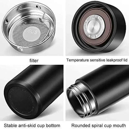 316Stainless Steel Smart Thermos Mugledtemperature Display Touch Control Insulated Water Bottle Tea Separation Forchristmas Gift