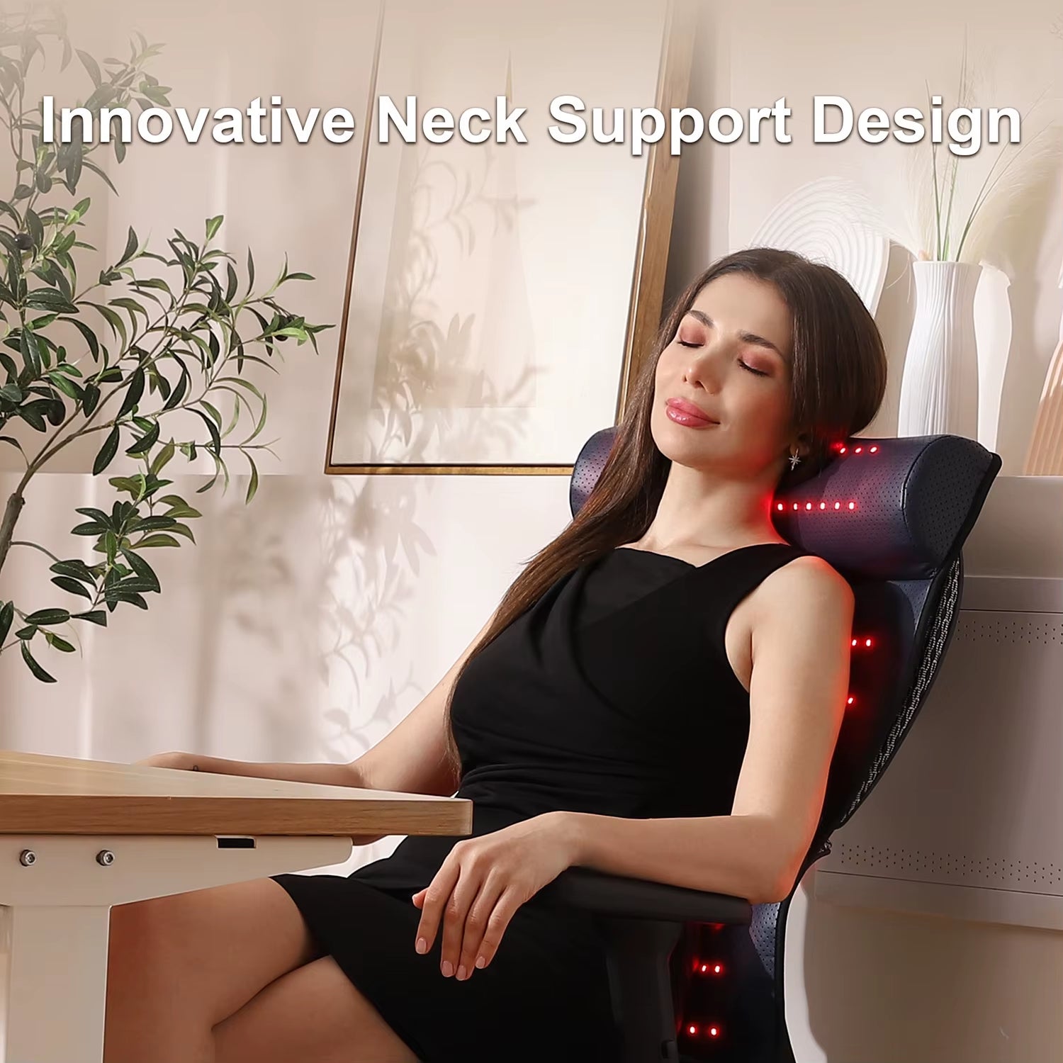 Red Light Therapy Mat with Far Infrared Heat 3D Neck Support Professional Pain Relief Massage Mat for Home Spa Use Muscle Relax