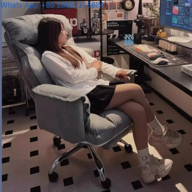 Comfortable for Long Sitting, Computer Sofa, Bedroom Desk Chair, Office Chair, Can Sit and Lie, with Backrest