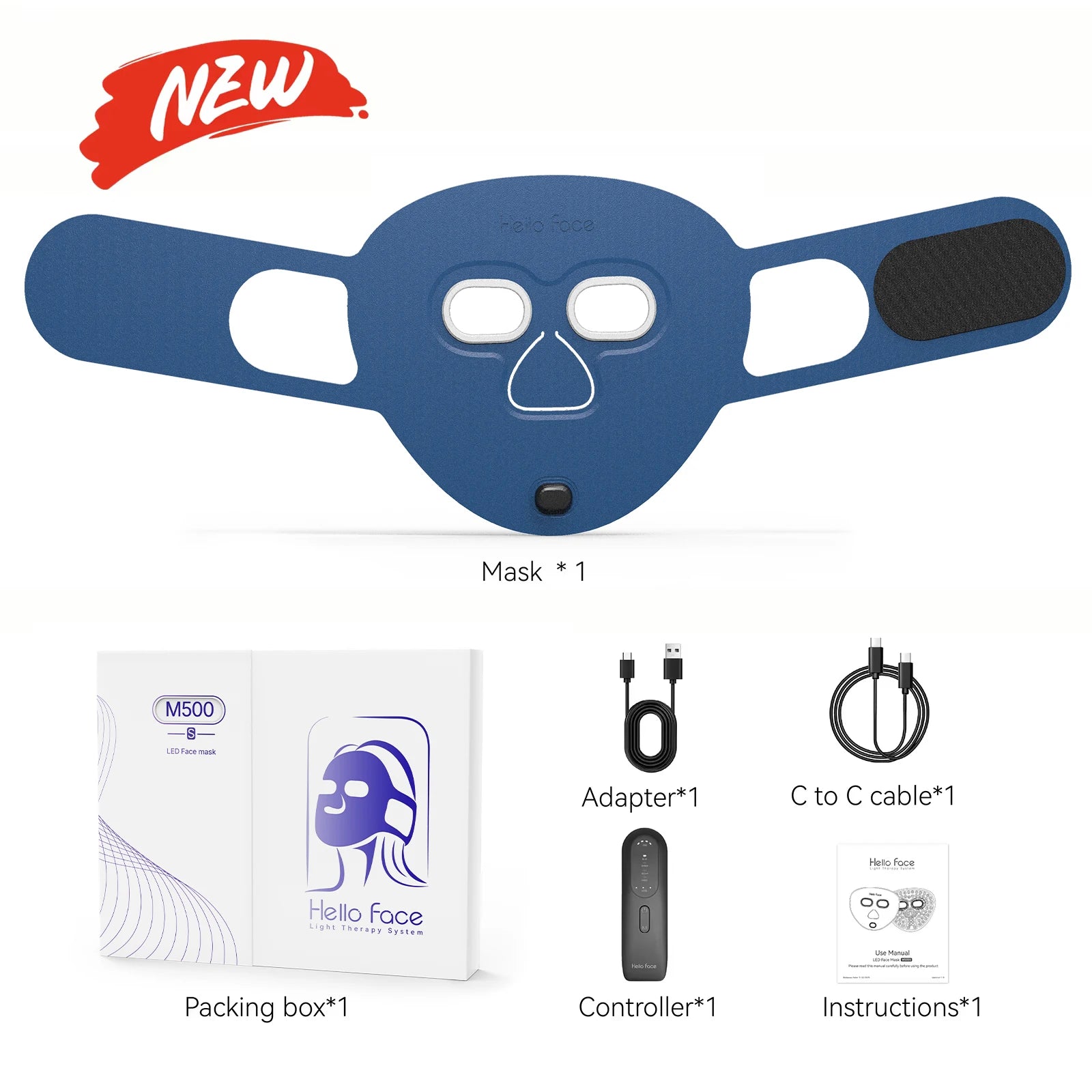 510K Wireless Near-Infrared and Red Light Therapy Facial Mask for Powerful Anti-Ageing Professional Ultra-Light Mask