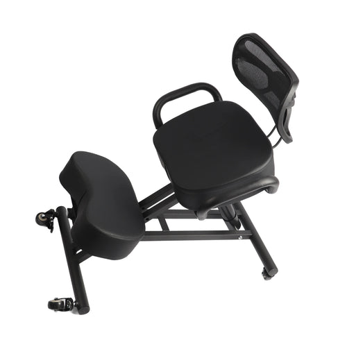 Height Adjustable Ergonomic Breathable Back Support Kneeling Chair with Leather Cushion Kneeling Chair Orthopaedic Stool