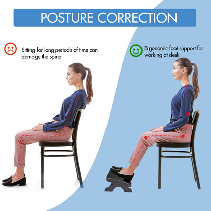 Ergonomic under Desk Footrest Massage Rollers Leg Rest Pain Relief Non-Slip Foot Stool Posture Correction as Christmas New Gift