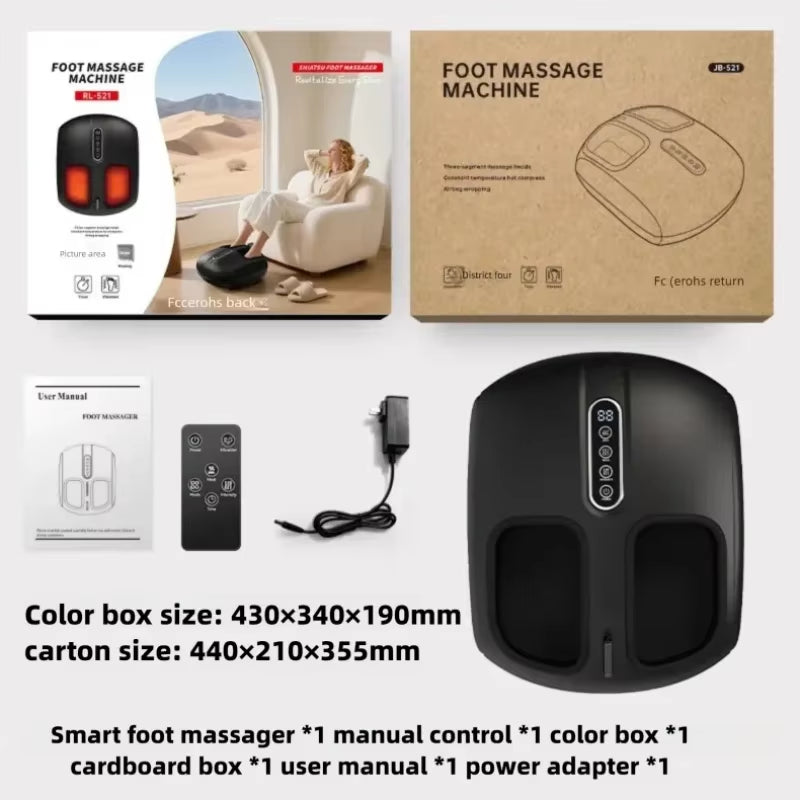 Automatic Foot Massage Machine with Fully Wrapped Rollers Sole Kneading Airbag Pressing Relaxation Foot Massager