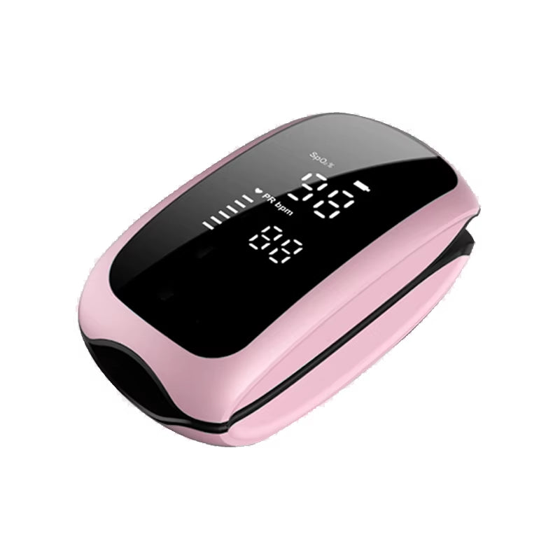 Rechargeable Medical Oximeter Strap Lanyard Fingertip Pulse Oximeter Blood Oxygen Saturation Monitor Digital LED Display Child