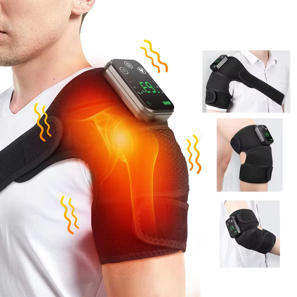 Electric Heating Shoulder Massage Heated Back Shoulder Brace Adjustable Heating Shoulder Massage Belt for Arm Muscle Relaxation