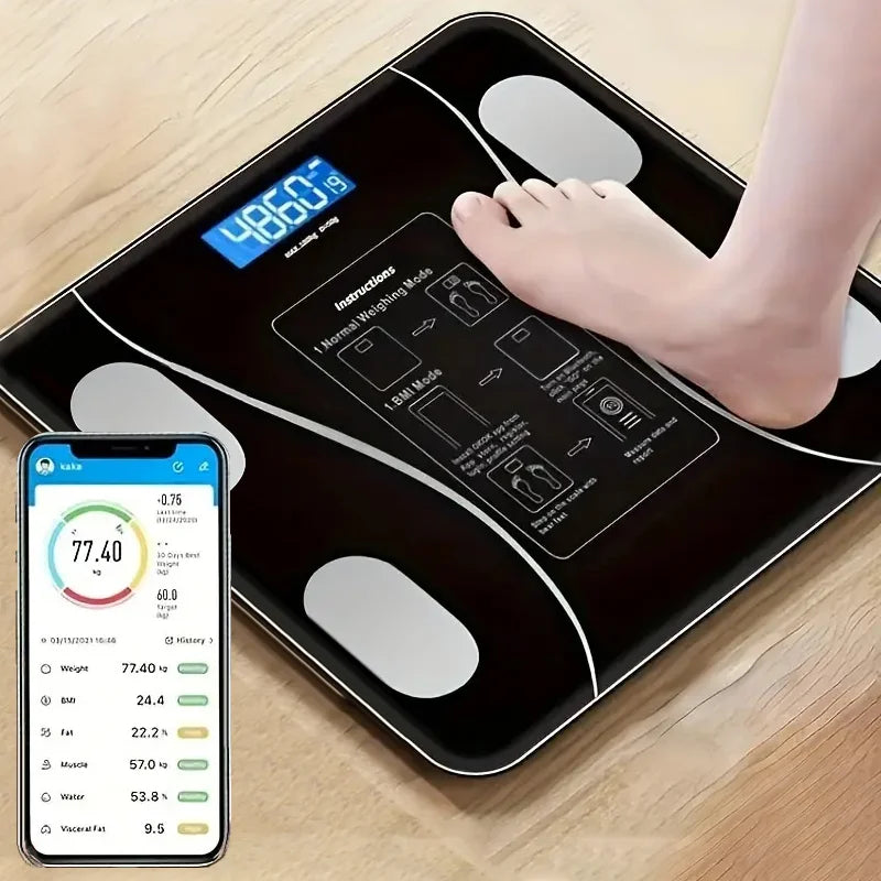 Smart Body Fat Scale Bluetooth Health Scale Wireless LED Digital Weight Scale Body Composition Analyzer Testing Body Fat Scale