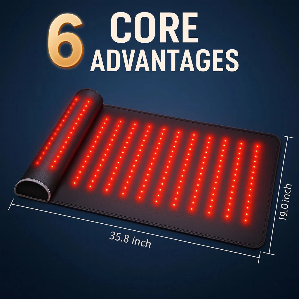 Red Light Therapy Mat Far Infrared Heating Pad Pain Relief 3D Neck Support Professional Massage Mat Home Muscle Relaxation Body
