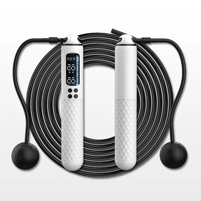 Wireless Digital Jump Rope USB Calorie Counter Adjustable Cordless Skipping Rope Fitness Exercise Trainer for Weight Loss