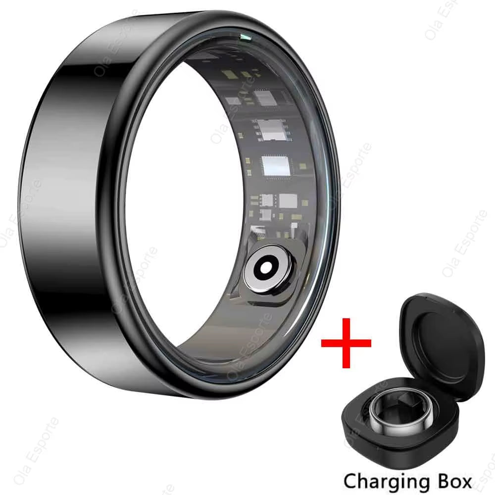 2025 New Smart Ring Men Women, Heart Rate and Blood Oxygen Monitor Smartring IP68 & 5ATM Waterproof, Multi-Sport Mode Rings Man