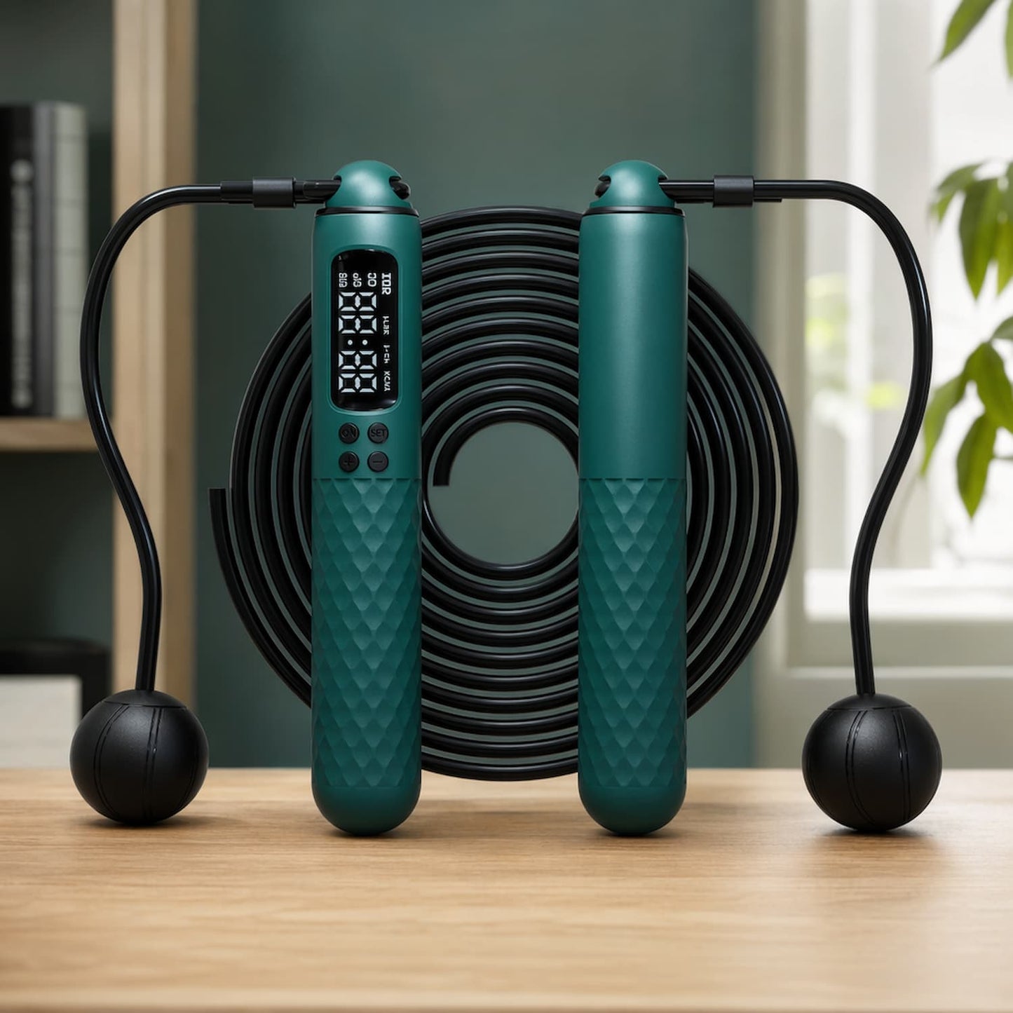Cordless Jump Rope Digital Counter USB Rechargeable – Wireless Skipping Rope for Home Gym HIIT