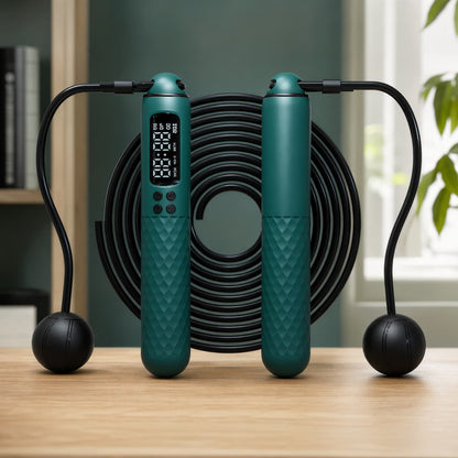 Cordless Jump Rope Digital Counter USB Rechargeable – Wireless Skipping Rope for Home Gym HIIT