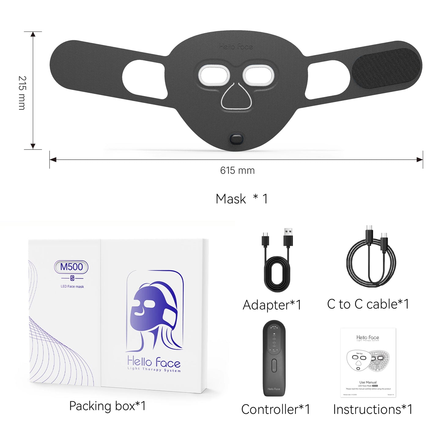 510K Wireless Near-Infrared and Red Light Therapy Facial Mask for Powerful Anti-Ageing Professional Ultra-Light Mask