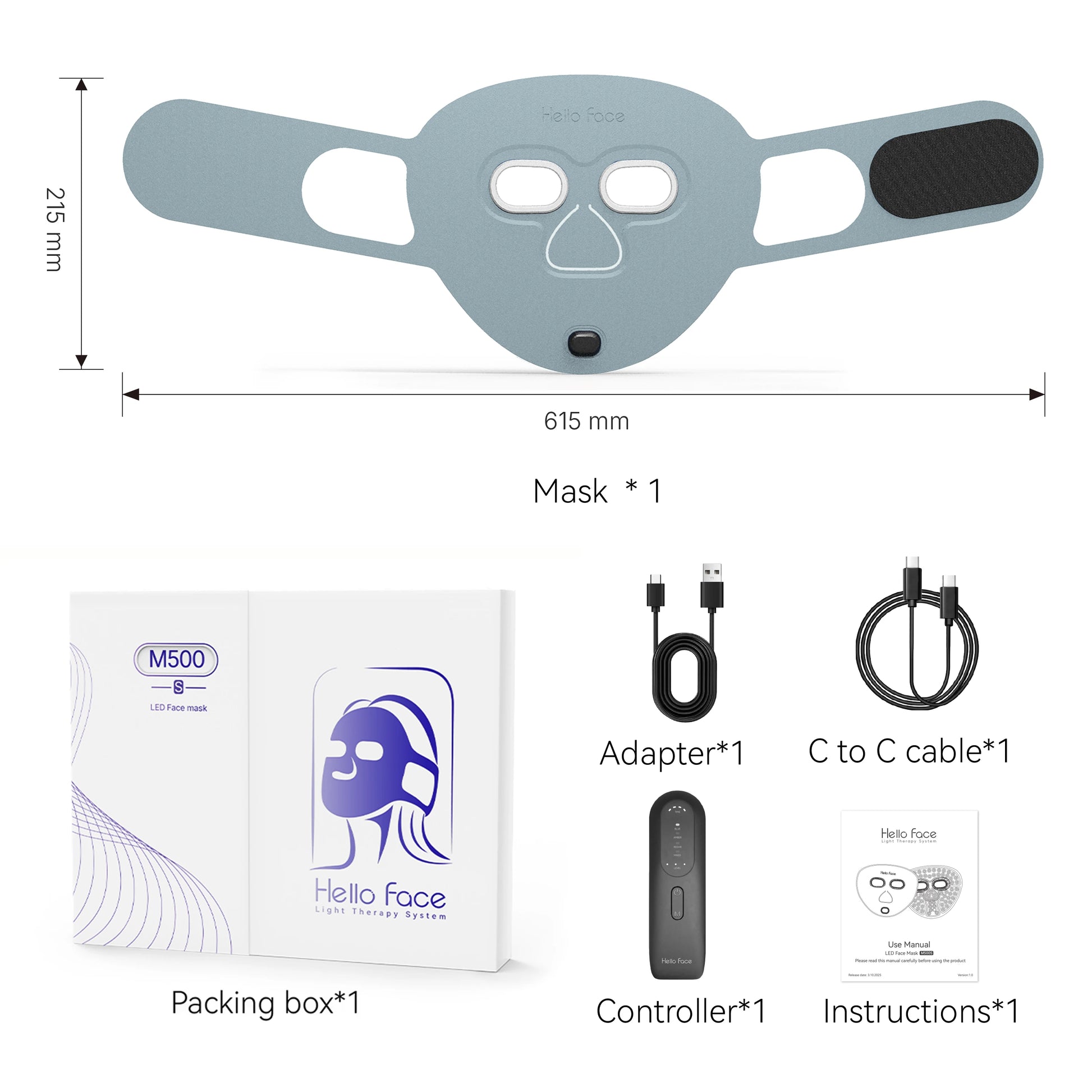 510K Wireless Near-Infrared and Red Light Therapy Facial Mask for Powerful Anti-Ageing Professional Ultra-Light Mask
