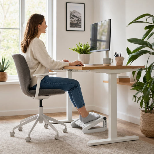 Under Desk Footrest Ergonomic with Massage Rollers – Office Foot Rest for Back Pain & Leg Fatigue