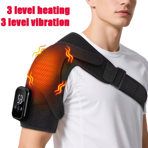 Electric Heating Shoulder Massage Heated Back Shoulder Brace Adjustable Heating Shoulder Massage Belt for Arm Muscle Relaxation