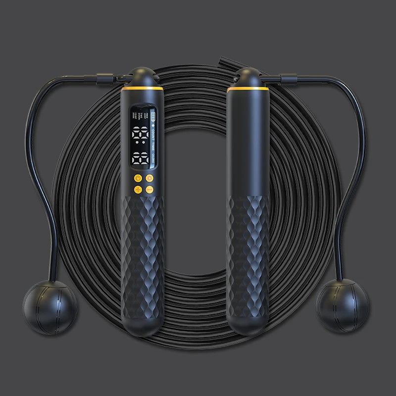 Wireless Digital Jump Rope USB Calorie Counter Adjustable Cordless Skipping Rope Fitness Exercise Trainer for Weight Loss