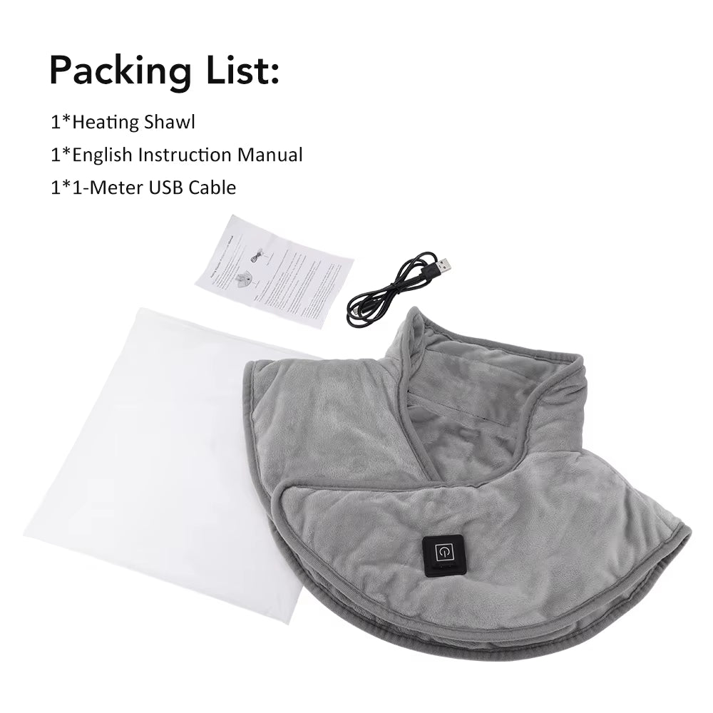Electric Heating Shoulder Neck Pads Cervical Shawl Massager Cervical Brace Wrap Thermal Compress Relieve Fatigue Warm Back