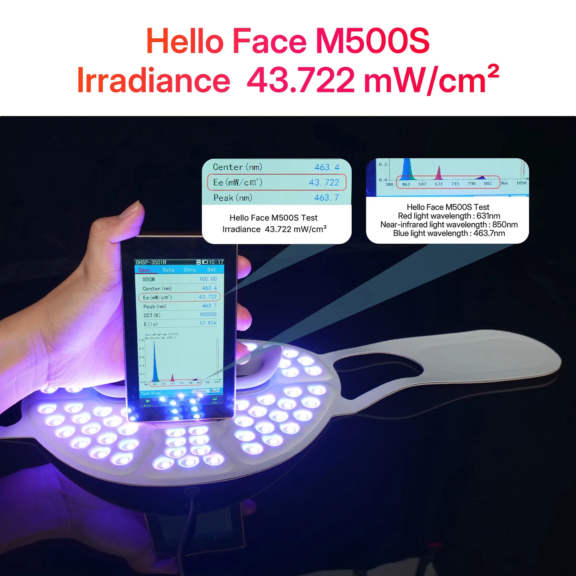 510K Wireless Near-Infrared and Red Light Therapy Facial Mask for Powerful Anti-Ageing Professional Ultra-Light Mask