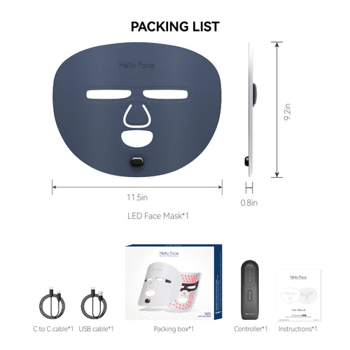 510K Wireless Near-Infrared and Red Light Therapy Facial Mask for Powerful Anti-Ageing Professional Ultra-Light Mask