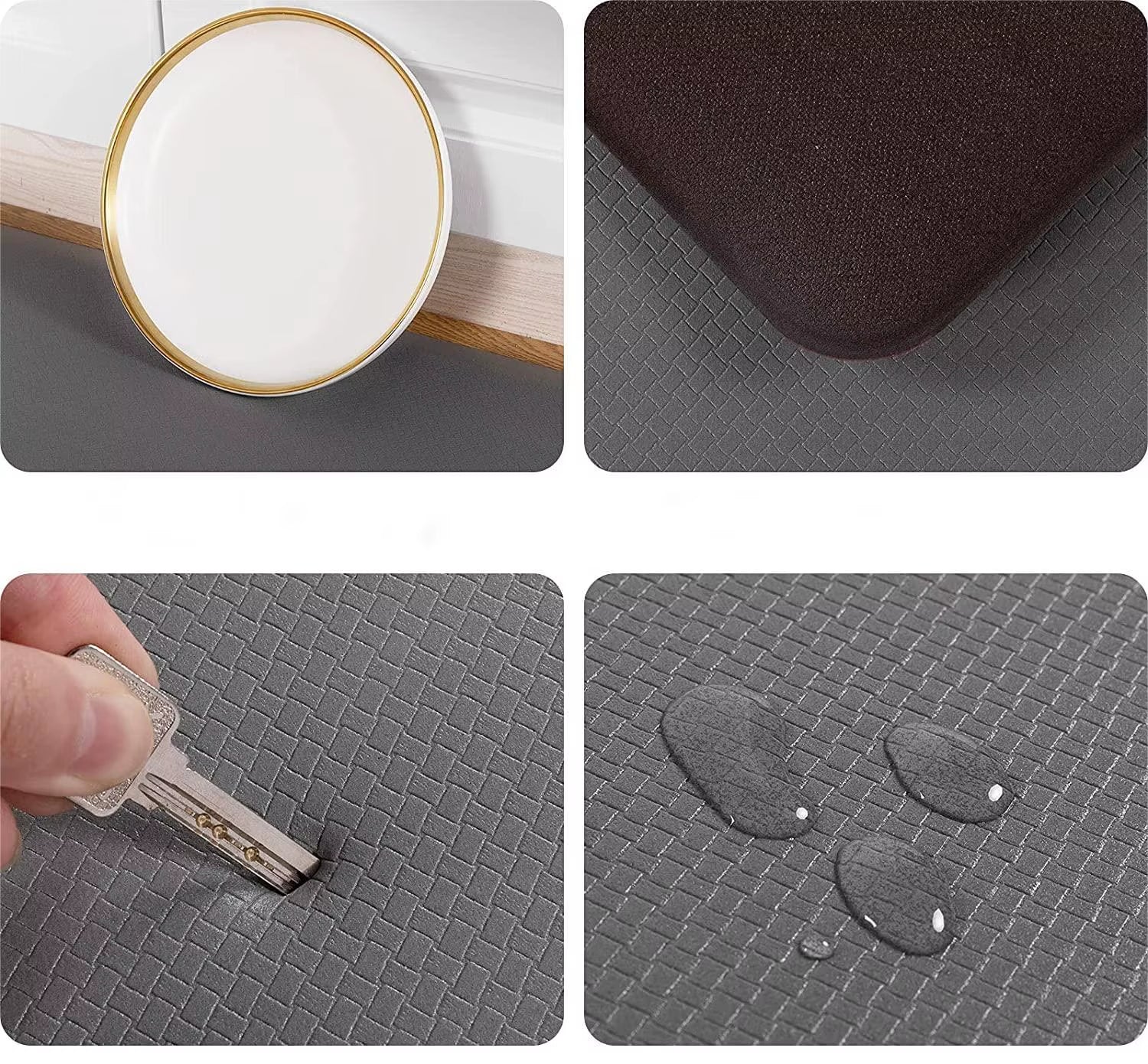 Anti-Fatigue Standing Mat, Kitchen Mat with PVC Waterproofing, Non-Slip Kitchen Rug