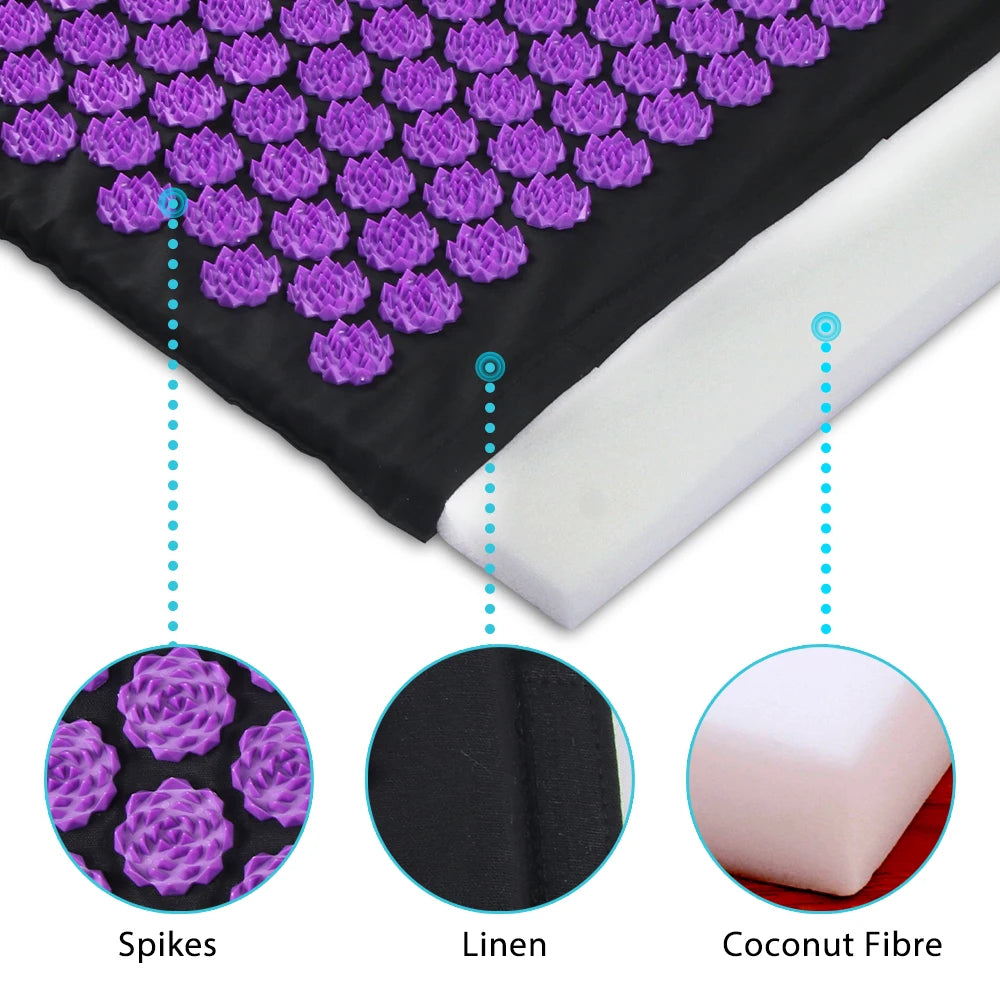 Acupressure Yoga Mat Kuznetsov'S Applicator Cushion Sensi Massage Body Needles with Spikes Pillow Foot Massager Fitness Pilates