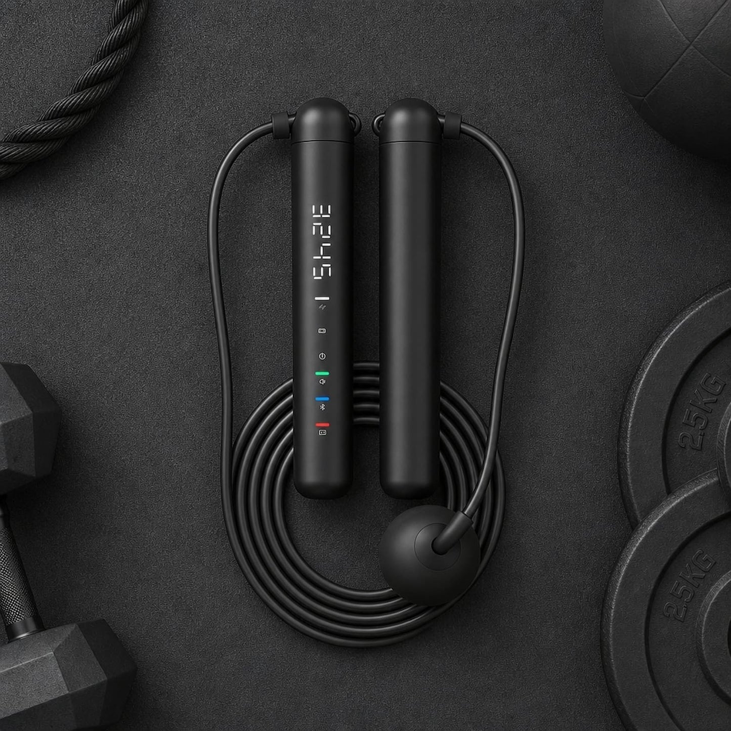 Smart Jump Rope App Tracking LED Display – Crossfit Skipping Rope for Home Gym Cardio Workout