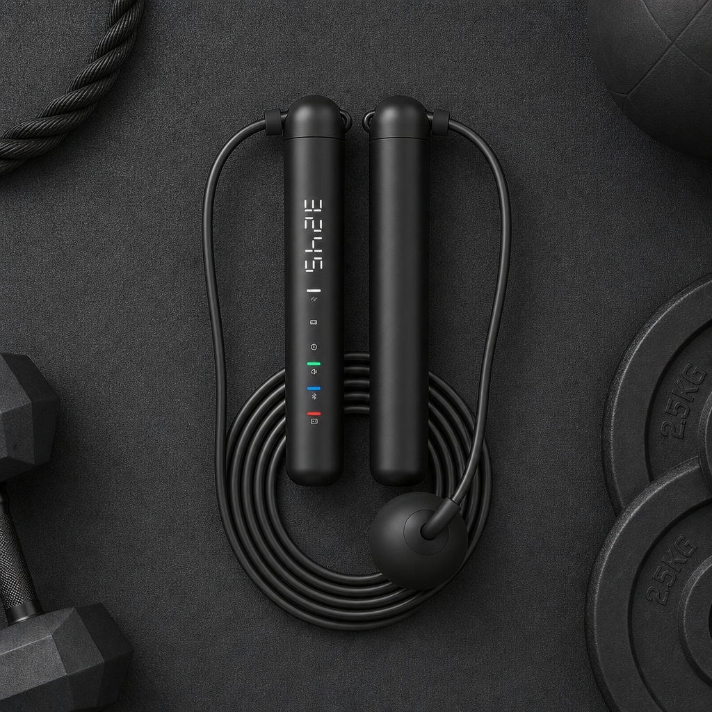 Smart Jump Rope App Tracking LED Display – Crossfit Skipping Rope for Home Gym Cardio Workout